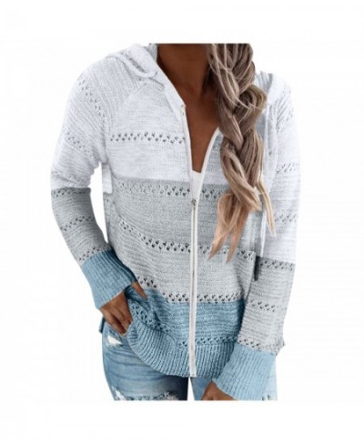 Knitted Patchwork Sweater Casual Autumn Winter Ladies Hooded Zipper Blouse Top Female Long Sleeve Blusas Jumper кардиган $48....