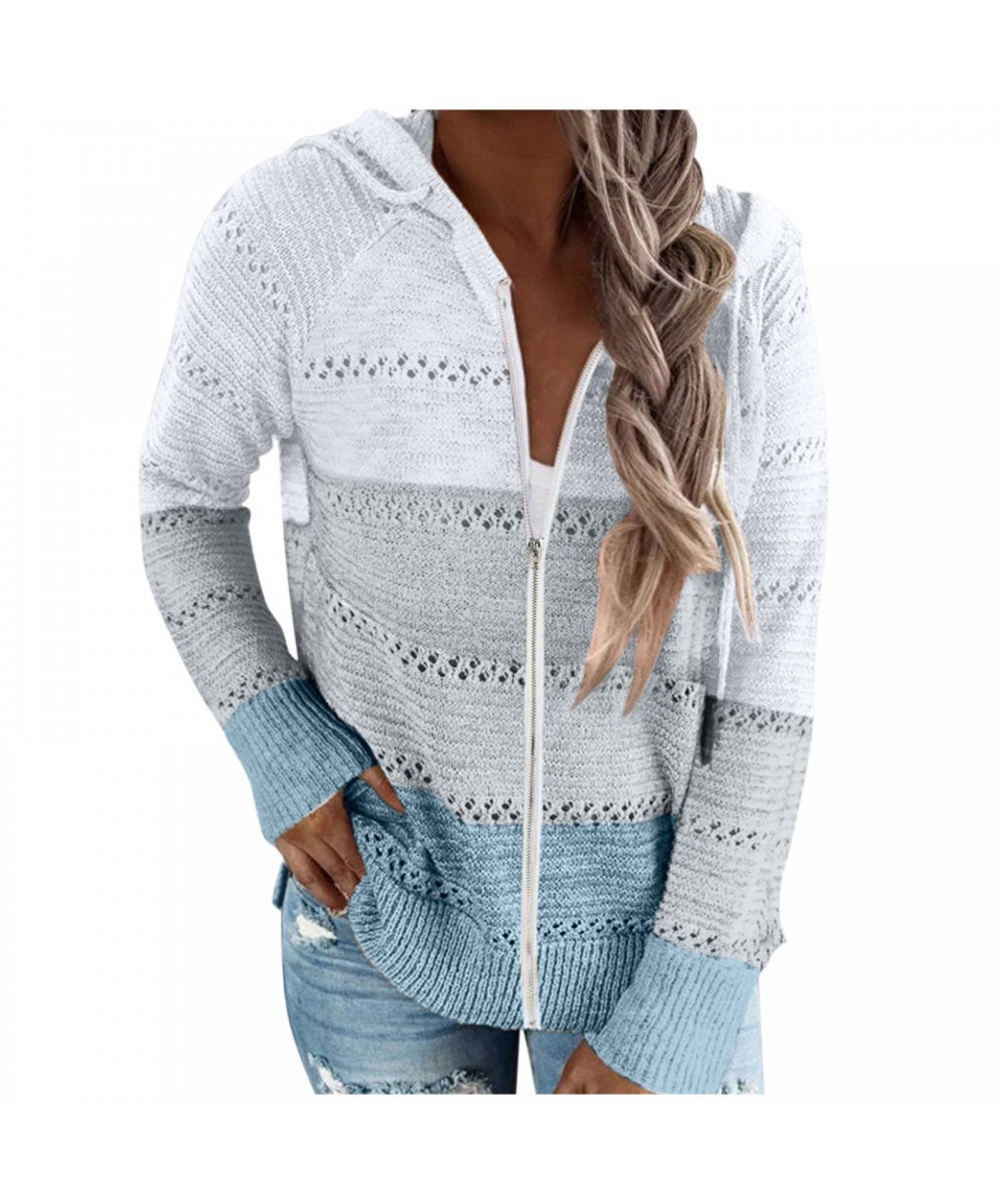 Knitted Patchwork Sweater Casual Autumn Winter Ladies Hooded Zipper Blouse Top Female Long Sleeve Blusas Jumper кардиган $48....