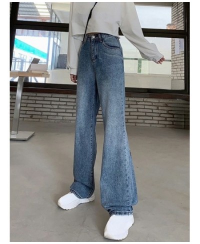 Pure Color Denim Flare Pants Elegant Vintage Casual Wide Leg Jeans Korean Style High Waist Slim Y2k Trousers Woman Summer 202...