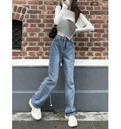 Pure Color Denim Flare Pants Elegant Vintage Casual Wide Leg Jeans Korean Style High Waist Slim Y2k Trousers Woman Summer 202...