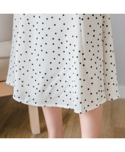 2022 New Women Chiffon Polka Dot Medium Mermaid Skirt Casual Spring Summer Female High Waist Black White Skirts $33.44 - Skirts