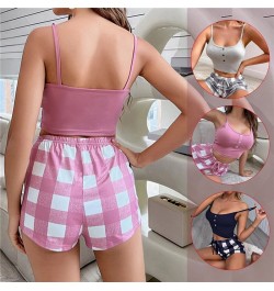 Women Sleepwear Cotton Sexy Lace Pajamas Set Female Elegant Sleeveless Top and Shorts Night Suit Pj Set Underwear $18.76 - Sl...