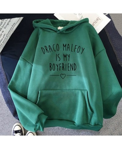 Draco Malfoy Is My Boyfriend Letter Print Hoodie Women Green Casual Sudaderas Hoodies New Fashion Harajuku Sweatshirts Hooded...