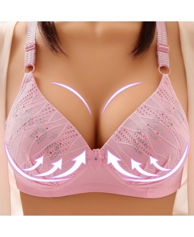 Sexy Thin Adjustable Breathable Bras Women Lace Push Up Bra Lingerie Comfort Wire Free Intimates Brassiere Plus Size Lace $12...