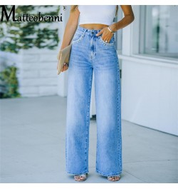 Wide Leg Pant Women Jeans Autumn Winter High Waist Slouchy Blue Straight Leg Denim Trouser Fall 2023 Casual High Street Cloth...