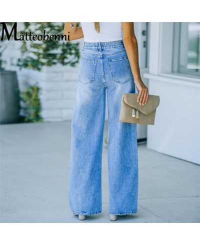 Wide Leg Pant Women Jeans Autumn Winter High Waist Slouchy Blue Straight Leg Denim Trouser Fall 2023 Casual High Street Cloth...