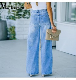 Wide Leg Pant Women Jeans Autumn Winter High Waist Slouchy Blue Straight Leg Denim Trouser Fall 2023 Casual High Street Cloth...