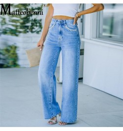 Wide Leg Pant Women Jeans Autumn Winter High Waist Slouchy Blue Straight Leg Denim Trouser Fall 2023 Casual High Street Cloth...