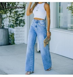 Wide Leg Pant Women Jeans Autumn Winter High Waist Slouchy Blue Straight Leg Denim Trouser Fall 2023 Casual High Street Cloth...