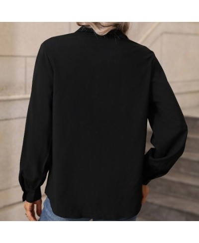 Autumn 2022 New Women's Shirt White Print Collar Shirt Slim Fit Top Casual T-shirt Versatile Basic Elegant Office Blusas $37....