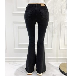 Chic Black Jeans for Women Streetwear High Waisted Elastic Denim Pants Y2k Korean Fashion Elegant Skinny Jean Mom $52.01 - Jeans