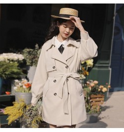 Trench Women Popular Ins All-match Street Wear Belt Button Trendy Korean Style Fashion Young Ladies Harajuku Spring Fit $43.3...