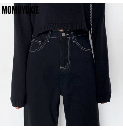 2022 Vintage Korean Style New Winter FleeceWarm Straight Baggy Leisure Jean High WaistFor Women Harajuku Denim Pants Streetwe...