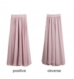 Korean 3 Layer Chiffon Maxi Skirts Womens Japanese Harajuku High Waist Beach Pleated Long Skirts Saias XS-XL Spring Autumn $4...