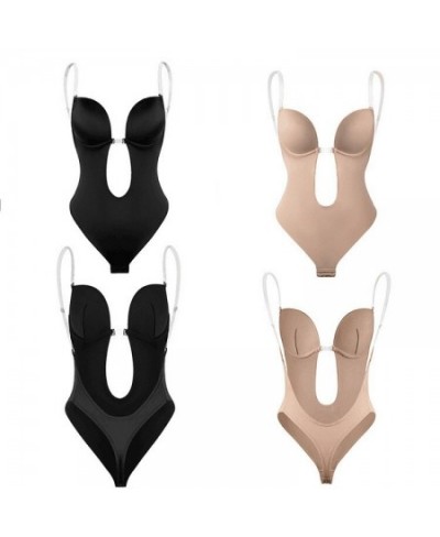 Seamless One-Piece Underwear Women Invisible Push Up Ladies Bra Open Back Black Dress Corset Slimming Corset Shaper $31.20 - ...