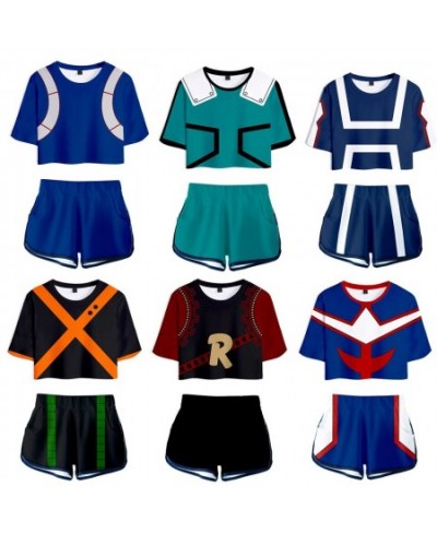 Anime My Hero Academy Cosplay Costume OCHACO URARAKA Todoroki Shoto Bakugou Katsuki Girls Sexy club outfits Two Piece Set Wom...