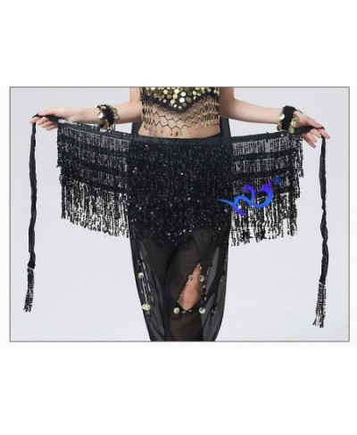 Women Boho Fringe Skirt Sexy Sequin Tassel Belly Dance Hip Scarf Rave Wrap Skirt Belt Performance Custume Skirt 2023 $24.40 -...