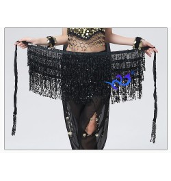 Women Boho Fringe Skirt Sexy Sequin Tassel Belly Dance Hip Scarf Rave Wrap Skirt Belt Performance Custume Skirt 2023 $24.40 -...