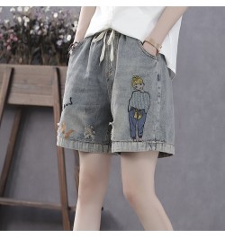 Women's Embroidery of High Waist Denim Shorts Korean Fashion Streetwear Shorty Sexy Woman Clothes for Teen Girls Womens $39.4...