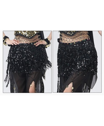 Women Boho Fringe Skirt Sexy Sequin Tassel Belly Dance Hip Scarf Rave Wrap Skirt Belt Performance Custume Skirt 2023 $24.40 -...