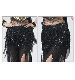 Women Boho Fringe Skirt Sexy Sequin Tassel Belly Dance Hip Scarf Rave Wrap Skirt Belt Performance Custume Skirt 2023 $24.40 -...