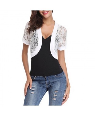 Lady Short Cardigan Fashion Small Coat Women Summer Casual Thin Lace Shawl Wrap Short Sleeve Bolero Jacket Shrug $23.49 - Swe...