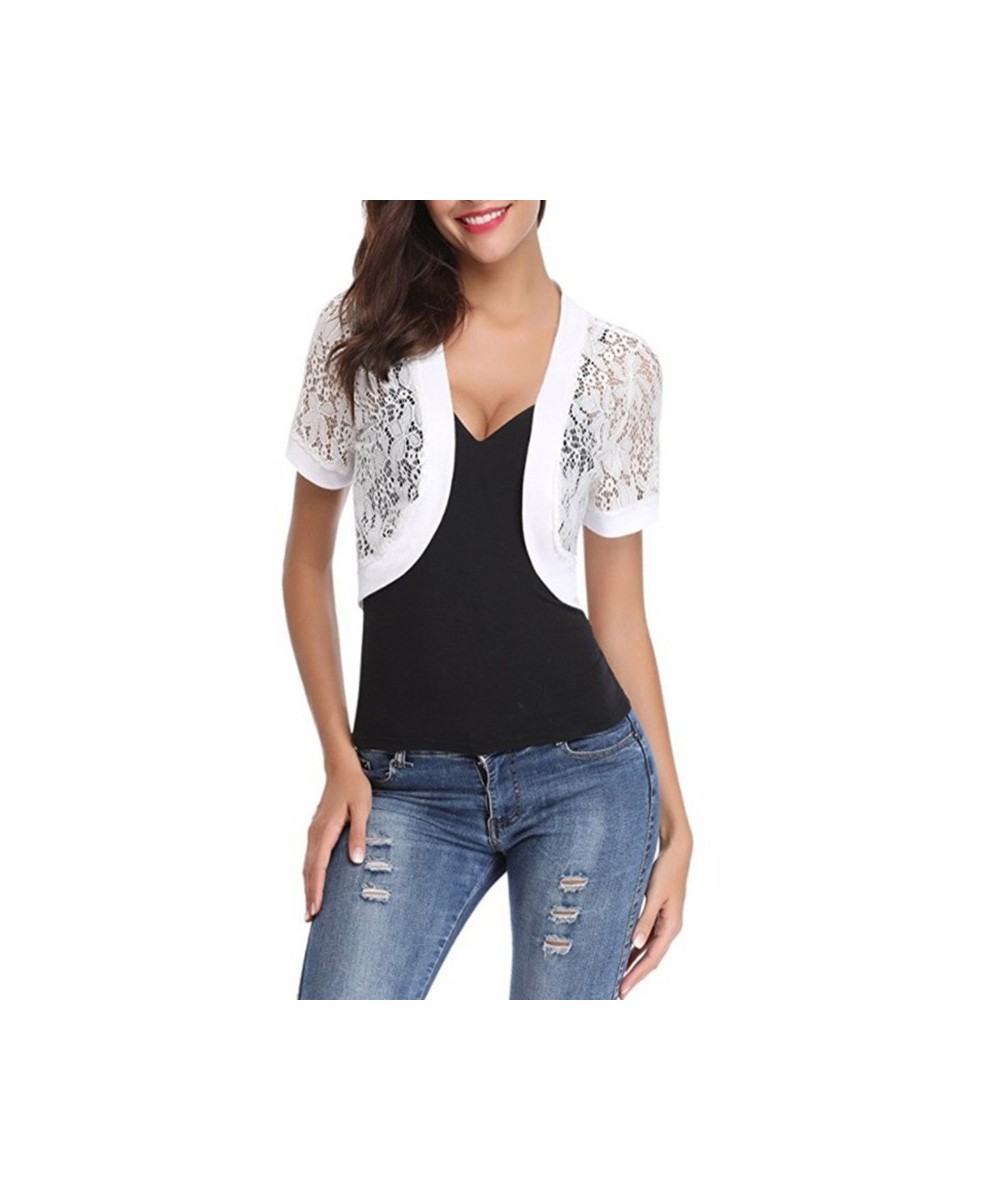 Lady Short Cardigan Fashion Small Coat Women Summer Casual Thin Lace Shawl Wrap Short Sleeve Bolero Jacket Shrug $23.49 - Swe...