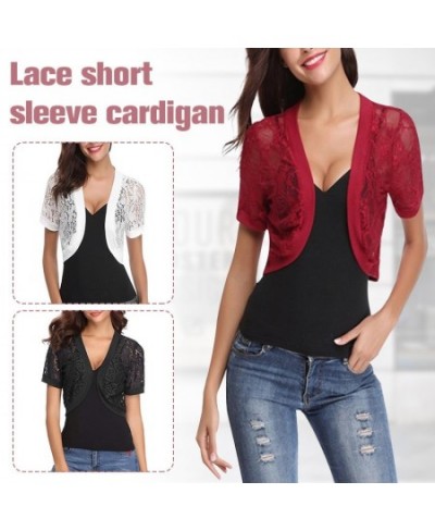 Lady Short Cardigan Fashion Small Coat Women Summer Casual Thin Lace Shawl Wrap Short Sleeve Bolero Jacket Shrug $23.49 - Swe...