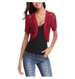 Lady Short Cardigan Fashion Small Coat Women Summer Casual Thin Lace Shawl Wrap Short Sleeve Bolero Jacket Shrug $23.49 - Swe...