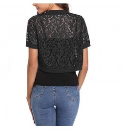 Lady Short Cardigan Fashion Small Coat Women Summer Casual Thin Lace Shawl Wrap Short Sleeve Bolero Jacket Shrug $23.49 - Swe...