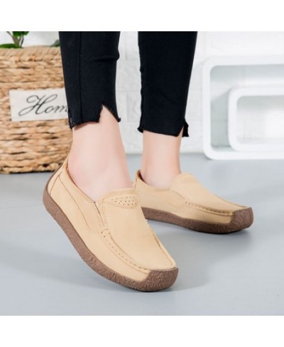 2023 Spring Summer Women Shoes Flats Loafers Platform Sneakers Luxury Suede Leather Women Casual Shoes Slip On Flats Moccasin...