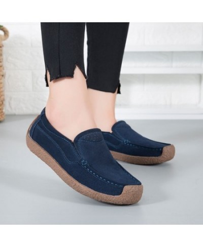 2023 Spring Summer Women Shoes Flats Loafers Platform Sneakers Luxury Suede Leather Women Casual Shoes Slip On Flats Moccasin...