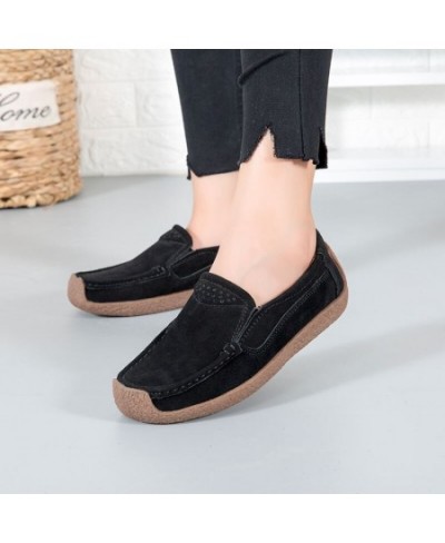 2023 Spring Summer Women Shoes Flats Loafers Platform Sneakers Luxury Suede Leather Women Casual Shoes Slip On Flats Moccasin...