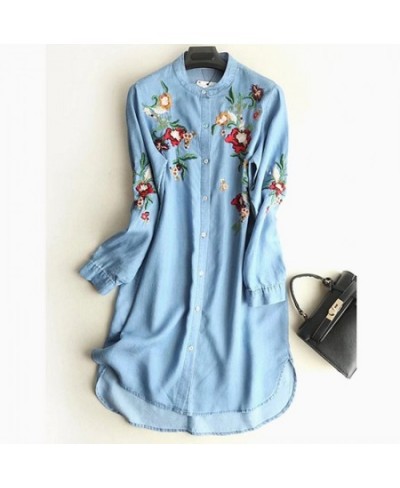 Plus Size Harajuku Long Dress Vestido Vestido Women Dress Woman Embroidering Jean Dress $46.34 - Dresses