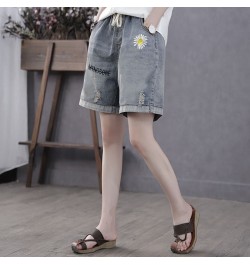 Women's Embroidery of High Waist Denim Shorts Korean Fashion Streetwear Shorty Sexy Woman Clothes for Teen Girls Womens $39.4...