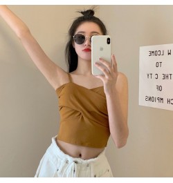 Camis Women Solid Criss-Cross Crop Tops Shape Tanks Women Korean Style Fashion Basic Backless Sleeveless Tees Summer Chic $20...