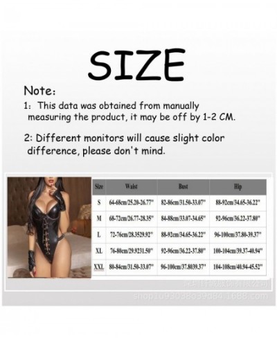 Sexy Women Lingerie Pu Leather Jumpsuit Backless Erotic Underwear Bodysuit Sleepwear Hot Exotic Intimate Bustier Underwear $2...