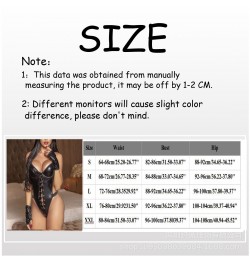 Sexy Women Lingerie Pu Leather Jumpsuit Backless Erotic Underwear Bodysuit Sleepwear Hot Exotic Intimate Bustier Underwear $2...