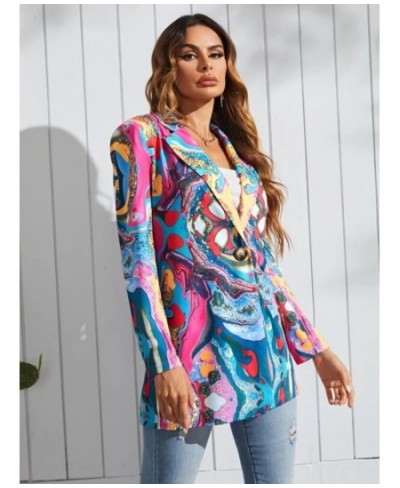 New Spring and Autumn Printed Lady's Casual Small Suit Coat Fashion Women's Wear Colorful Blazer Jacket for Women Suit Blazer...