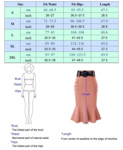 Women Pencil Skirt With Belt High Waist Slim Fit Mermaid Skirts Midi Craft Length Bodycon Skirt Office Lady Workwear $41.40 -...