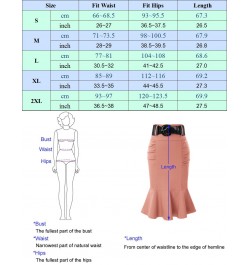 Women Pencil Skirt With Belt High Waist Slim Fit Mermaid Skirts Midi Craft Length Bodycon Skirt Office Lady Workwear $41.40 -...