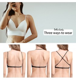 Sexy U Backless Bras for Women Underwear Comfort Ice Silk Wireless Bralette Top Thin Seamless Lingerie Plus Size Bras for Wom...