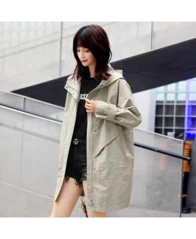 Jacket Women Loose Casual Trench Coat 2022 Spring New Fashion Long Slim Hooded Thin Outdoor Sports Coats Female A950 $76.95 -...