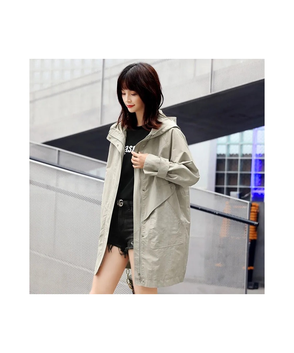 Jacket Women Loose Casual Trench Coat 2022 Spring New Fashion Long Slim Hooded Thin Outdoor Sports Coats Female A950 $76.95 -...