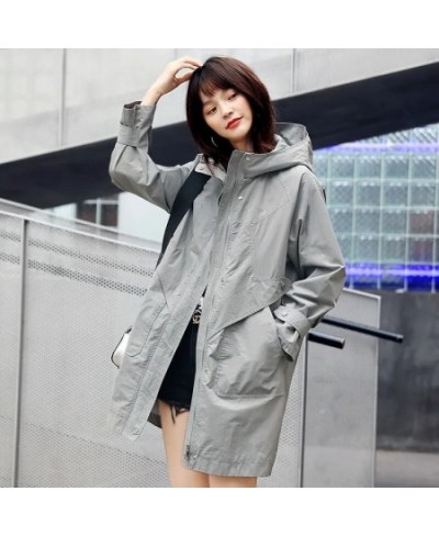 Jacket Women Loose Casual Trench Coat 2022 Spring New Fashion Long Slim Hooded Thin Outdoor Sports Coats Female A950 $76.95 -...