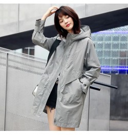 Jacket Women Loose Casual Trench Coat 2022 Spring New Fashion Long Slim Hooded Thin Outdoor Sports Coats Female A950 $76.95 -...