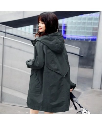 Jacket Women Loose Casual Trench Coat 2022 Spring New Fashion Long Slim Hooded Thin Outdoor Sports Coats Female A950 $76.95 -...