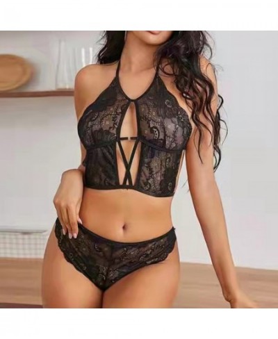 Sexy Shorts for Women Lingerie Women's Sexy Lace Blouse Underwear Suit Adjustable Lacing Midriff Exposed Back Lingerie $27.12...