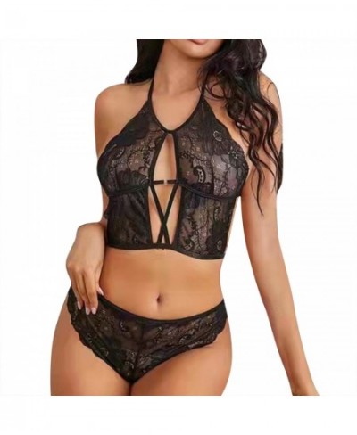 Sexy Shorts for Women Lingerie Women's Sexy Lace Blouse Underwear Suit Adjustable Lacing Midriff Exposed Back Lingerie $27.12...