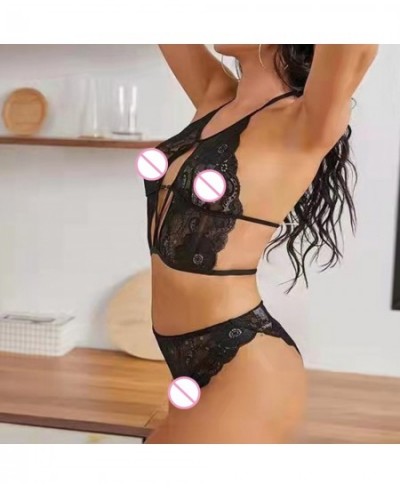 Sexy Shorts for Women Lingerie Women's Sexy Lace Blouse Underwear Suit Adjustable Lacing Midriff Exposed Back Lingerie $27.12...